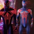 thumbnail image 1 of Disfraz de Spider-Man para hombre y niño, mono de fiesta, disfraz de Spider-man 2099, 1 of 5