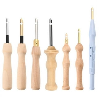 7pcs Embroidery Punch Needle, Wooden Handle Rug Hooking Tool Complete Set,  Embroidery Pens for Stitching DIY Craft Embellishment 