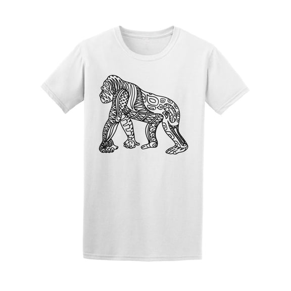 Hand Drawn Gorilla On All Fours Tee Men's -Image by Shutterstock