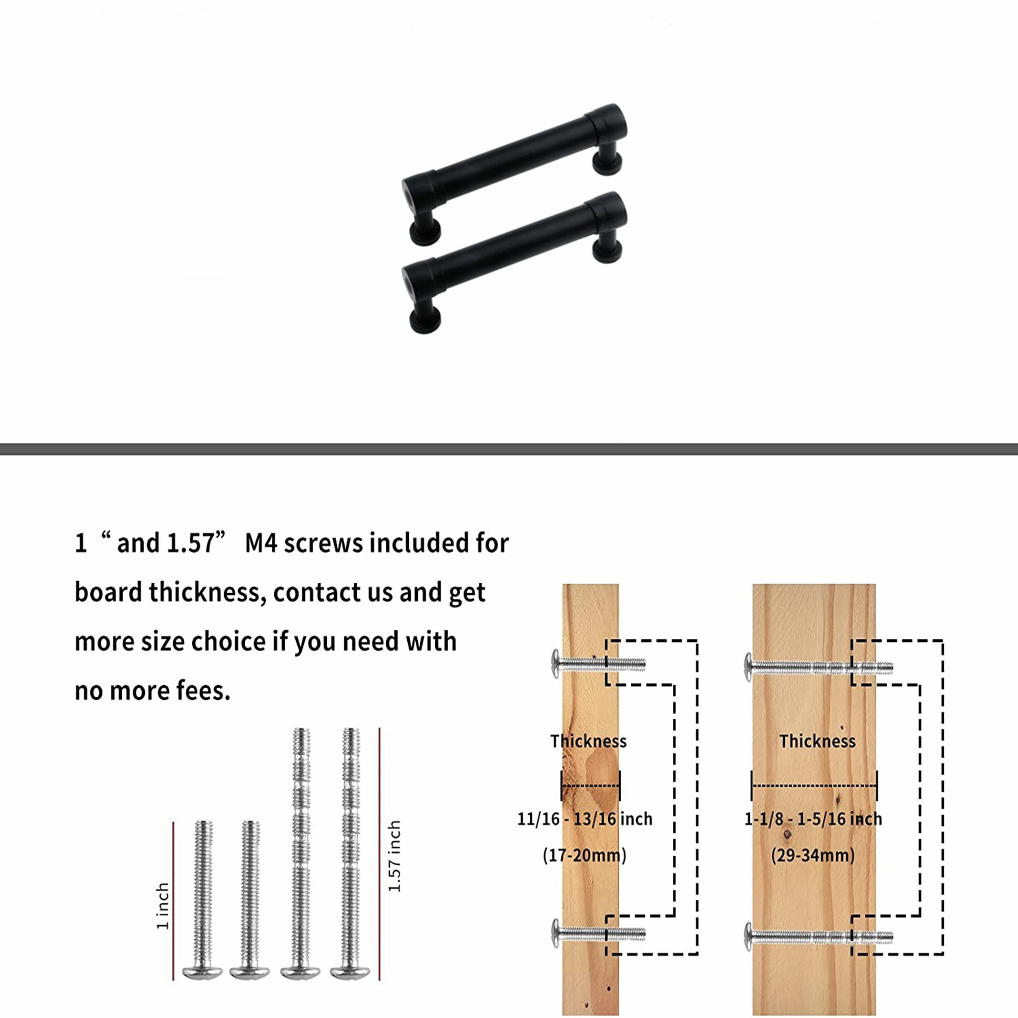 Fitviso 10 Pack 3.25 inch Center to Center Matte Black Cabinet Pulls Kitchen Cabinet Handles