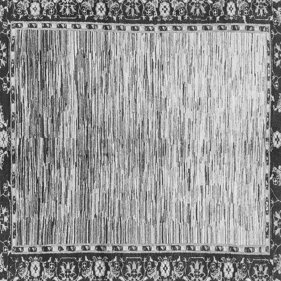 Ahgly Company Indoor Square Abstract Gray Modern Area Rugs, 7' Square