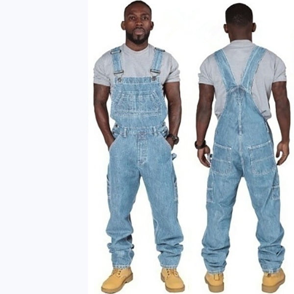 Put up with Puno Childish Men's Denim Overalls Casual Man Jeans Suspenders Jumpsuit - Walmart.com