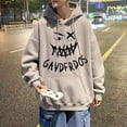 thumbnail image 1 of M-3TG Style Coréen Unisexe Sweat à Capuche Oversize Imprimé Sourire Diable Hommes Mode Manches Longues Grande Taille Hiver Pull Noir Gris, 1 of 6