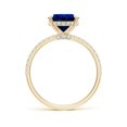 thumbnail image 2 of ANGARA Lab Grown 3.3 Ct Blue Sapphire Hidden Halo Engagement Ring for Women in 14K Yellow Gold (Size-10x8mm) | September Birthstone, Anniversary, Jewelry Gift for Women | Lab-Grown Blue Sapphire Ring, 2 of 8
