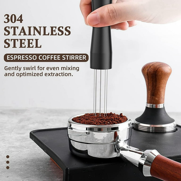 Coffee Stirrer Coffee Distributor 304 Stainless Steel Mini Whisk Gadgets Barista Argent, Size: 0.79 x 5.31