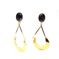 thumbnail image 2 of Clip-on Earrings Dangle Gold Tone Earrings 3 inch Long Crescent, 2 of 3