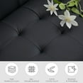 thumbnail image 6 of LAZZO 62" Mid-Century Modern Loveseat Sofa, Faux Leather Tufted Compact Couch with USB Ports & Cupholders, Black, 6 of 7
