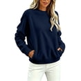 thumbnail image 2 of yillto Womens Fleece Sweatshirts Fuzzy Sherpa Long Sleeve Warm Soft Tops Crewneck Pullover Clothes, 2 of 6