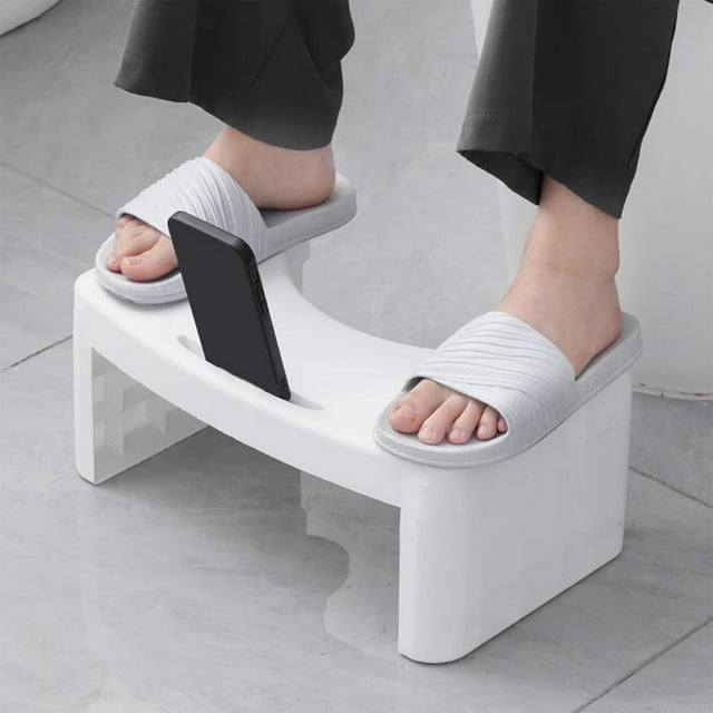 HLONKToilet Stool Squatting Poop Stool Bathroom Potty Step Stool Toilet Assistance Steps Stackable and Detachable - Blue Portable and Space-Saving Design for Home Use Gray