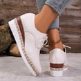 thumbnail image 4 of Miqool Women's Platform Wedge Heel Summer Casual Chic Pointed Toe Lace Up Thick Sole Rope Sole Dress Shoes, 4 of 9
