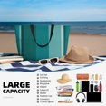 thumbnail image 4 of Horeoi Teal Color Print Large Capacity Beach Travel Bag Waterproof Polyester with Multiple Pockets for Beach Camping Gym, 4 of 5
