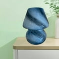 thumbnail image 4 of Hand Blown Glass Swirl Shape Table Lamp Decorative LED Night Light for Bedroom Nightstand, Living Room Decor Table Centerpiece Lamps , Blue, 4 of 8