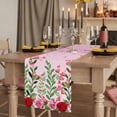 thumbnail image 2 of Table Runners 120 Inches Long Dress Scarves, Valentine's Day Farmhouse Coffee/Dining/Kitchen Table Runner for Living Room, Pink Red Roses Love Heart Eucalyptus Gradient 13x120 Inch, 2 of 9