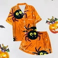 thumbnail image 6 of Womens Pajama Sets Casual Halloween Print Short Set Everyday Wear Comfortable Sleepwear Loungewear Nightwear Nightclothes Homewear, 6 of 7