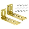 thumbnail image 1 of Unique Bargains Attaches d'Angle en L, 2 Pcs 120x45x60mm - Code d'Angle Réglable à 90 Degrés en Acier Inoxydable pour la Réparation de Meubles (Or), 1 of 7