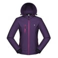 thumbnail image 3 of Little Donkey Andy Women’s Softshell Jacket, Ski Snowboarding Jacket with Removable Hood, Fleece Lined and Water Repellent Festival Fuchsia M, 3 of 7