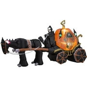 Airblown Inflatable Pumpkin Carriage With Grim Reaper 6'