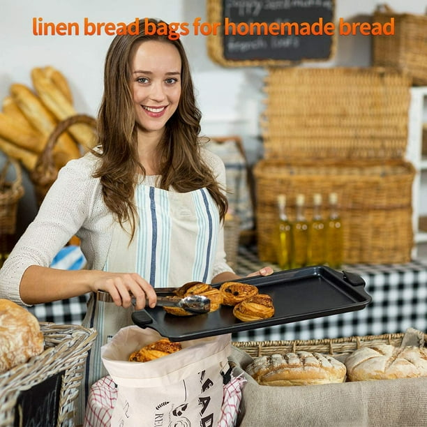 Large Bread Poly Bags Linen Bread Bags for Homemade Bread 17 12 Inches Reusable Loaf Storage Bag Container Leakproof Plastic Food Bags for Fruits Vegetable Shopping Walmart