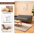 thumbnail image 4 of Convertible Futon Sofa Bed for Small Spaces, 3-Position Backrest, Soft Flannel Upholstery, Armrests, Metal Legs, Tan, 4 of 7