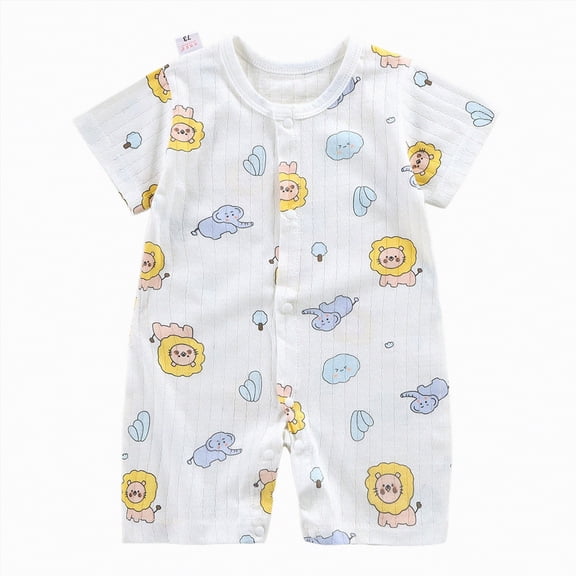 UAYOTSE Baby Cotton Jacquard Double Button Climbing Suit Is Simple and Fashionable,Sizes 0-6 Months