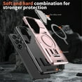 thumbnail image 3 of Case for Samsung Galaxy S24 5G 6.2-inch with Adjustable Metal Camera Lens Cover Stand Compatible with MagSafe [Military-Grade Protection] Rugged Heavy Duty Magnetic Case,Rose Gold,For Galaxy S24 5G, 3 of 6
