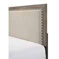 thumbnail image 3 of Beautiful Gray Finish 1Pc King Size Beige Fabric Upholstered Panel Bed Wooden Furniture, 3 of 4