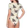 thumbnail image 4 of Fotbe Funny Chicken Women's Crew Neck Short Sleeves Bodysuit Tops Round Neck Slim Sleeveless Soft Comfortable Basic-Medium, 4 of 9