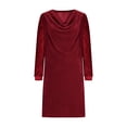 thumbnail image 6 of Maqroz Womens Long Sleeve Velvet Dresses 2026 Trendy Casual Cowl Neck Mini Dress Sequin Patchwork Party Cocktail Dress for Spring Plus Size Red XL, 6 of 8