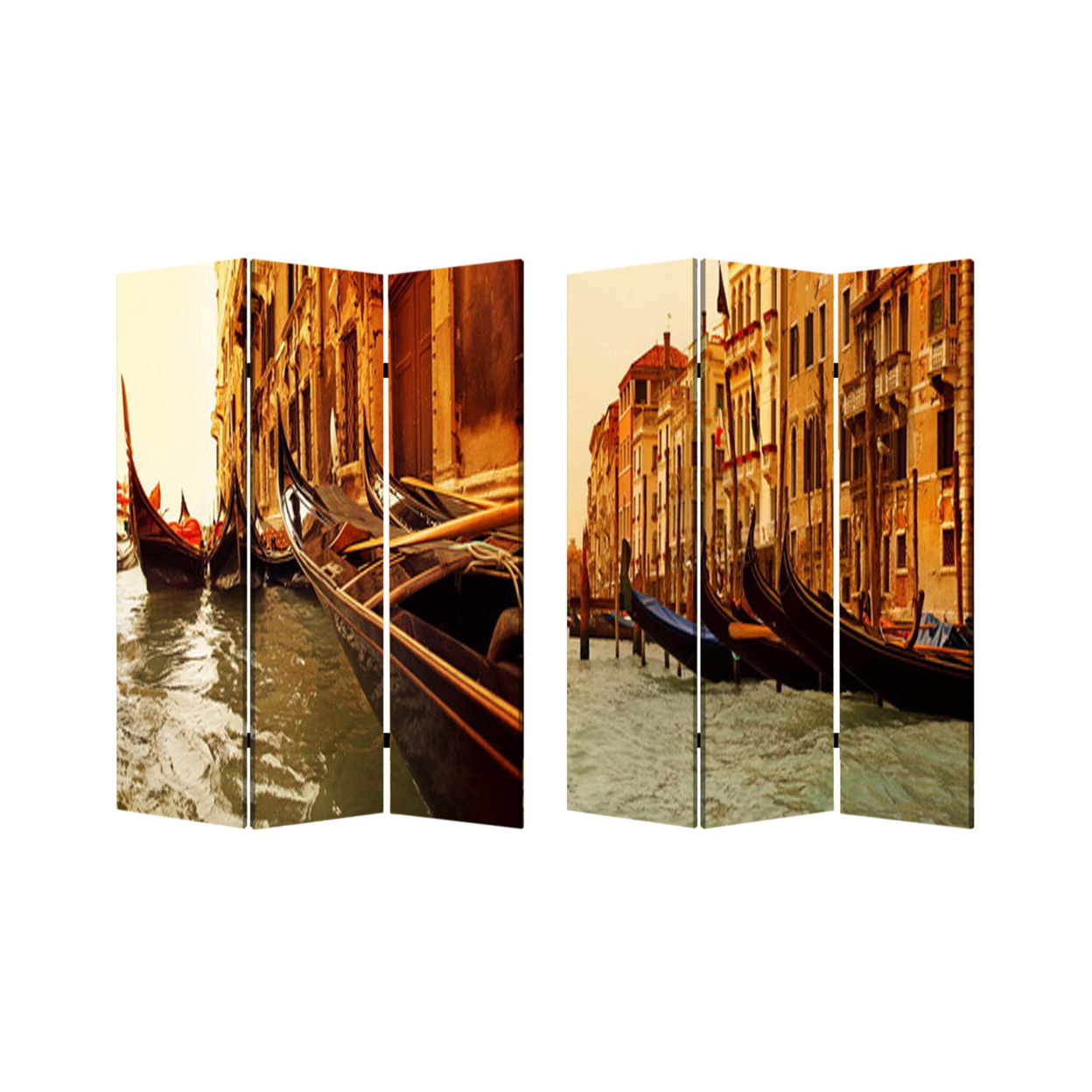 Contemporary Lightweight 3 Panel Venice Screen Room Divider With Two Different Finishes