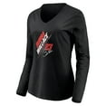 thumbnail image 2 of Women's Black Bubba Wallace Three Wide V-Neck Long Sleeve T-Shirt, 2 of 3