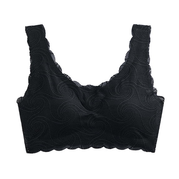 Sngxgn Women's Silky Soft Smoothing Wireless Bra(Black,S)