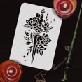 thumbnail image 6 of Flowers Sword Stencil 8.3x11.7 inch Sword Stencils Template Plastic Peony Flower Leaves Stars Pattern Painting Stencil Reusable DIY Stencil Templates for Painting on Wood Floor Wall, 6 of 9