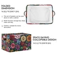 thumbnail image 2 of Yayeee 2 Pack Canvas Storage Basket with Handles for Shelves Fabric Bins Closet Organizer, Vibrant Flowers Pattern, 2 of 8