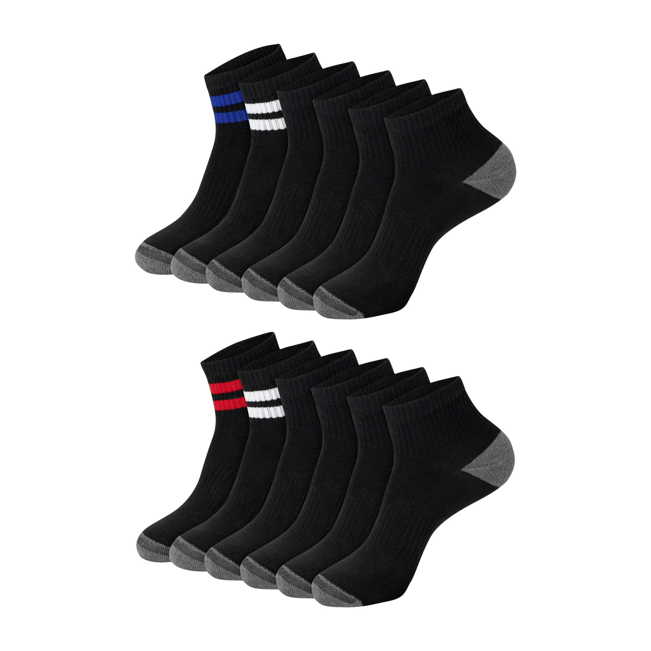 Hanes Mens Ankle Socks Pack, 12-Pack, Active X-Temp, Moisture-Wicking