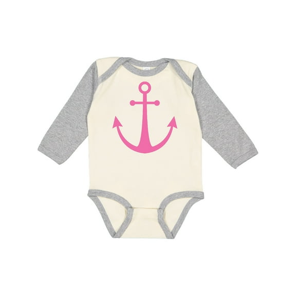 Inktastic Anchor Nautical Pink Girls Long Sleeve Baby Bodysuit