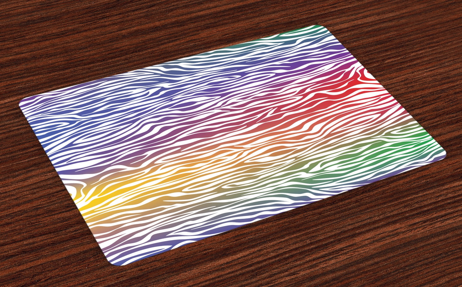 Zebra Print Placemats Set of 4 Abstract Zebra Skin Pattern Geometric