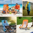 thumbnail image 5 of MUKE Beach Chair with Cooler, High Back Beach Chair, Foldable and Portable, Full Mesh Back, Cup Holder, Carry Bag, Storage Bag, Armrest, Lightweight Chairs for Beach, Camping, Festival (2-Pack Orange), 5 of 6