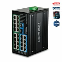 TRENDnet TI-PG262, 26-Port Hardened Industrial Gigabit PoE  DIN-Rail Switch