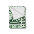 thumbnail image 2 of Camping Soft Flannel Fleece Throw Blanket, Outdoors Recreation Wildlife Adventures Stay Wild Freedom Lettering, Cozy Plush for Indoor and Outdoor Use, 70" x 90", Pale Green Dark Green, by Ambesonne, 2 of 5
