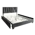 thumbnail image 5 of Home Design Hanover Queen Upholstered Storage Platform Bed Frame with Silver Acrylic Strip Headboard and Four Under-Drawers, Dark Gray, Easy Assembly, 5 of 6