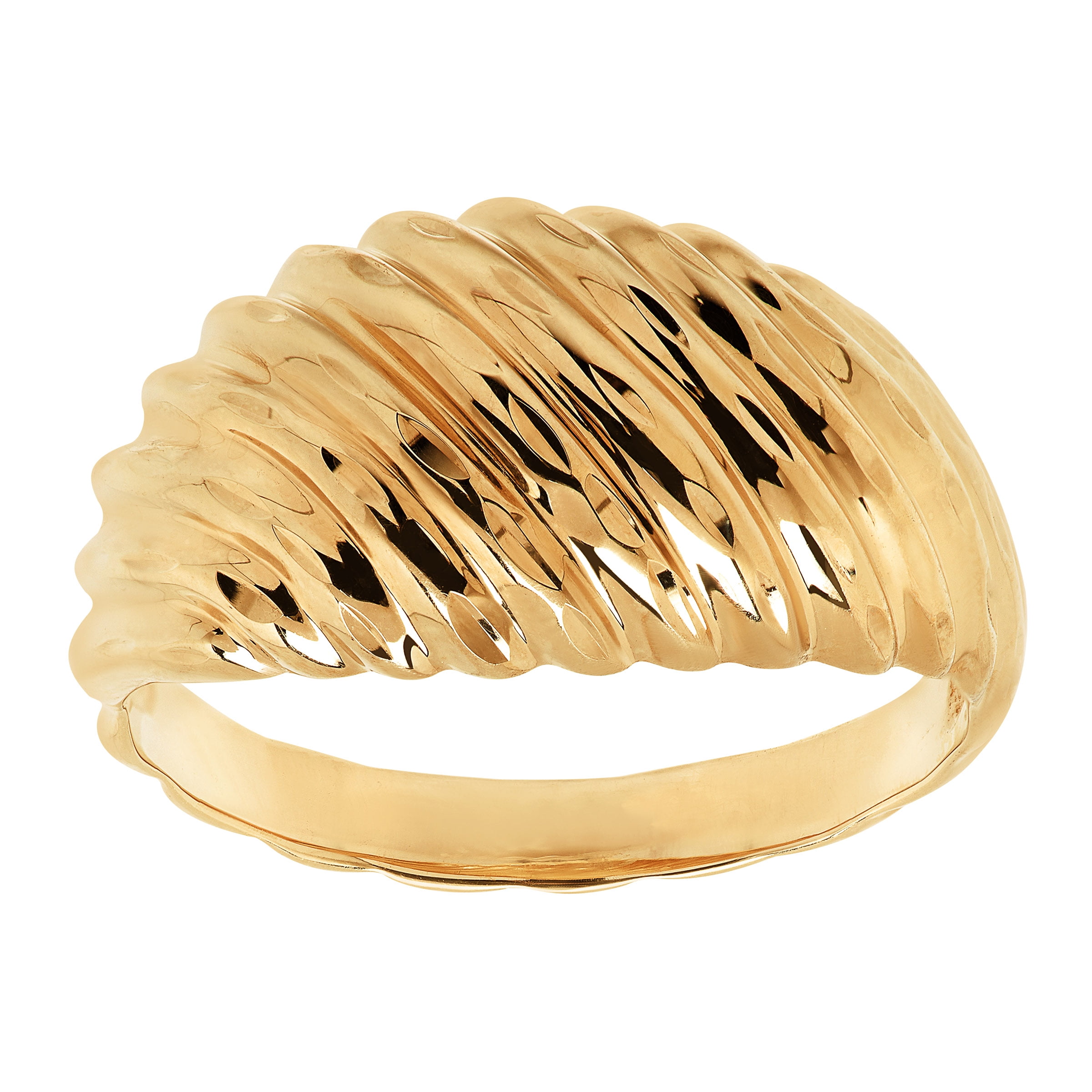 Eternity Gold Ribbed Swirl Dome Ring in 14kt Gold