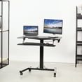thumbnail image 6 of VIVO Black Pneumatic 36" Mobile Height Adjustable Two Platform Standing Desk, 6 of 8