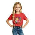thumbnail image 4 of Curuila Toddler Kids Girls Tshirts Short Sleeve Letter Print Crew Neck Tops For Girls Loose Fit Fashionable Tee Size 10-11 Years, 4 of 4
