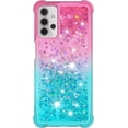 thumbnail image 2 of case for Samsung Galaxy A32 5G（Not 4G） Women Case,Creativity Clear Gradient Quicksand Glitter Flowing Liquid Floating TPU Case Bling Diamond Sparkle Cover for Samsung Galaxy A32 5G JB Powder Blue, 2 of 14
