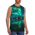 thumbnail image 2 of Balery Northern Lights Camisetas sin mangas para hombre, absorbe la humedad y protege contra el mal olor.-Small, 2 of 7