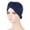 Navy, variant on Caywon Women's Flower Shape India Headscarf Trendy Solid Color Ruffle All Packaged Spring Summer Soft Muslim Headband(Purple,One Size)