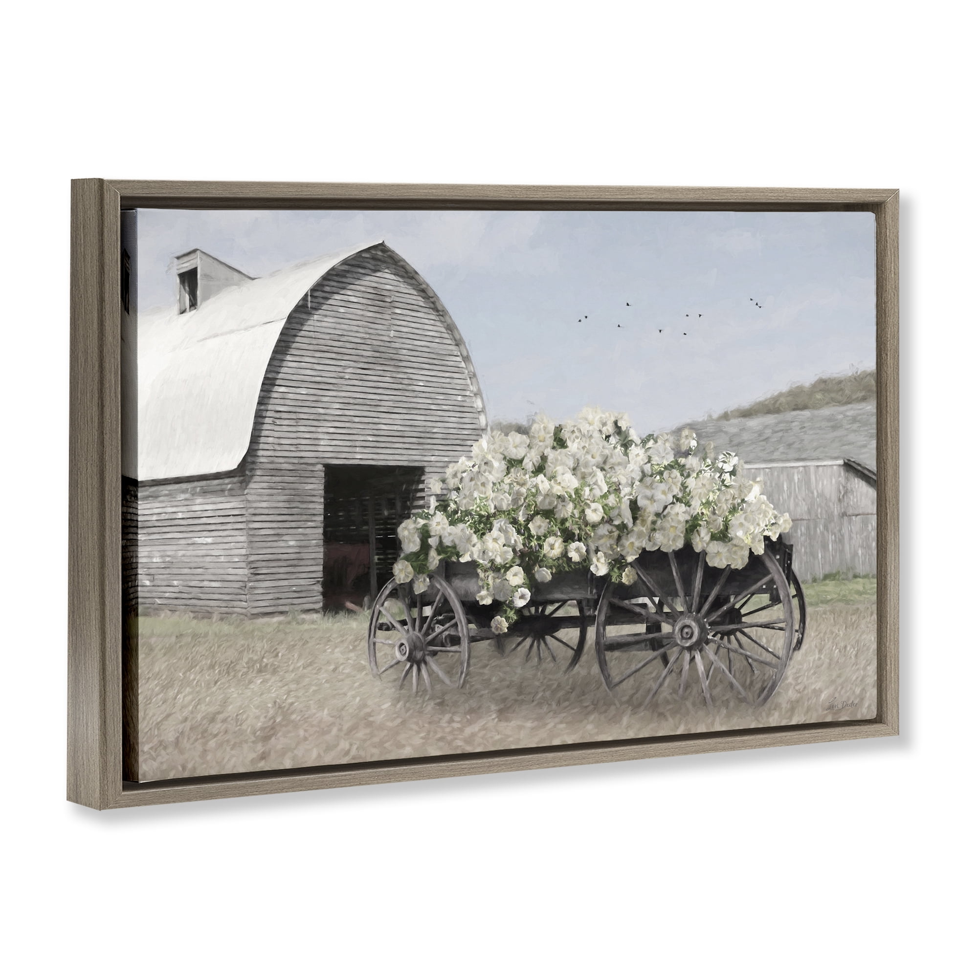 Stupell Industries Wagon Full of Sunshine Brown Framed Floater Canvas Wall Art, design by Lori Deiter