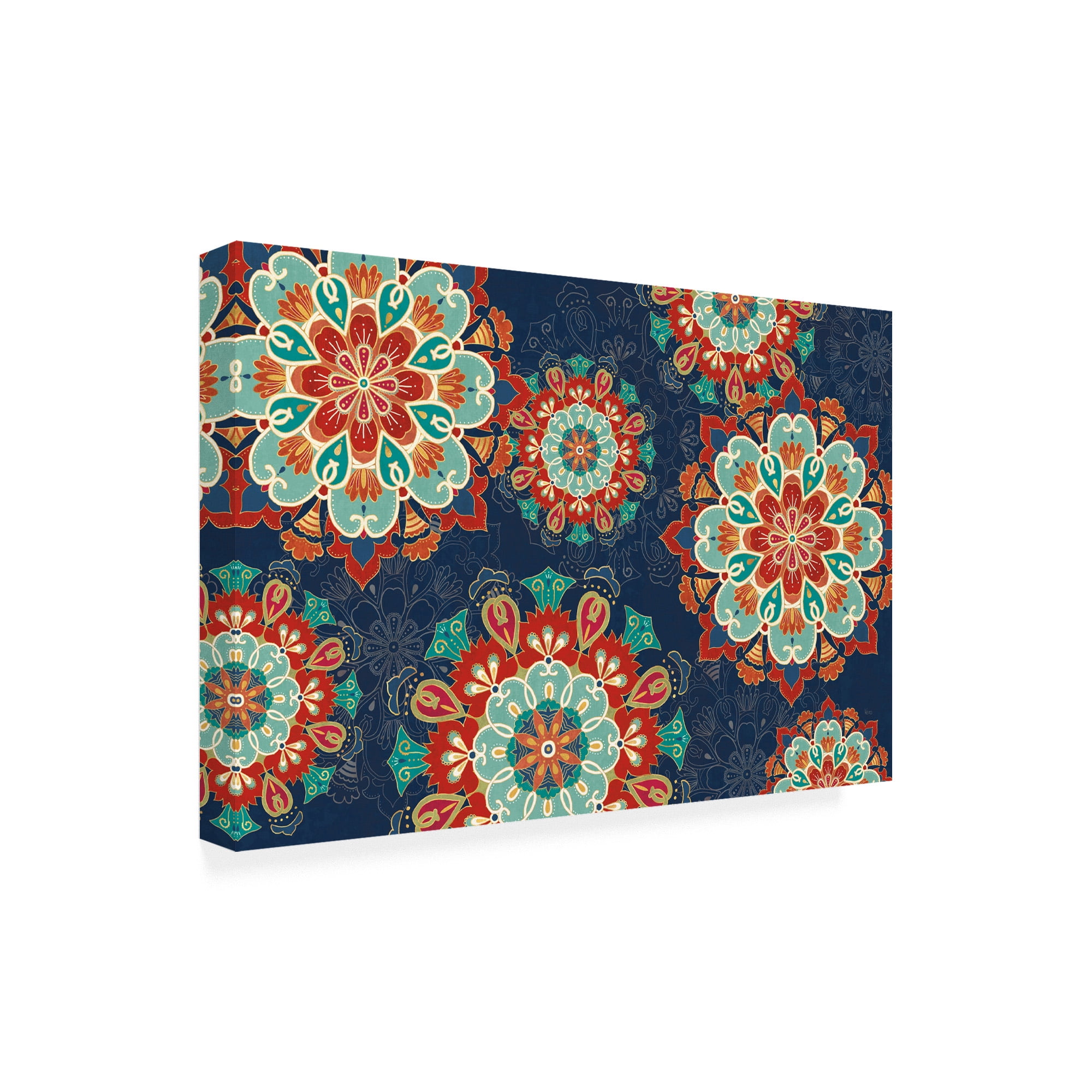 Trademark Fine Art 'Folk Floral 8 Dark' Canvas Art by Veronique Charron