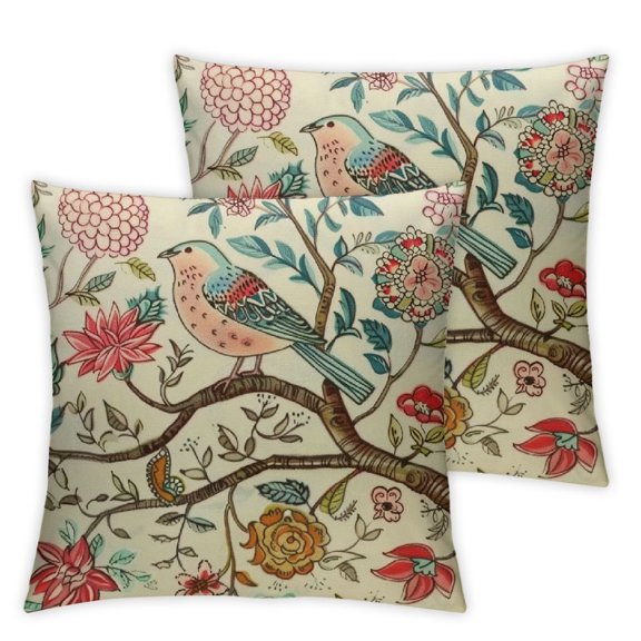 Acheng Outdoor Pillows Covers Decorative Throw Pillow Covers, Farmhouse Throw Covers ,Vintage Floral Throw Pillow Case for Couch Sofa Bed Living Room 12x12in