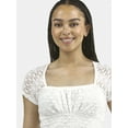 thumbnail image 4 of No Boundaries Lace Square Neck Top, Women's, 4 of 5
